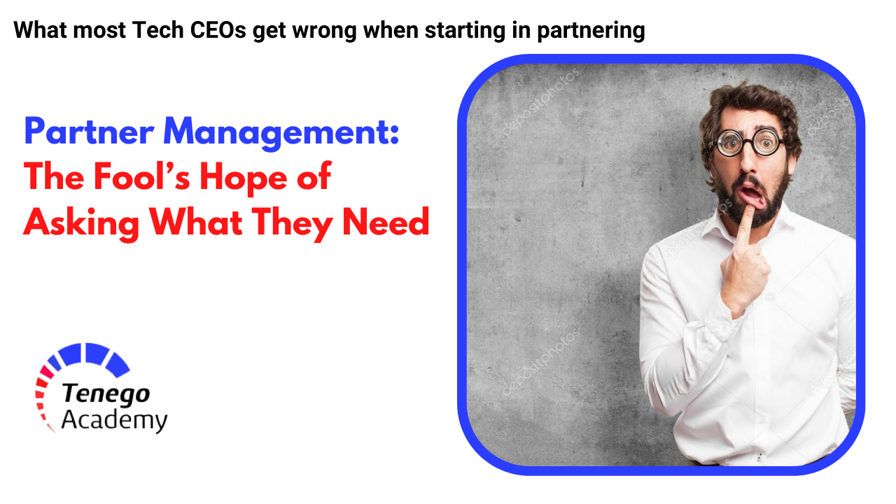 Partner Management: The Fool’s Hope of Asking What They Need – What most Tech CEOs get wrong when Starting in Partnering #8